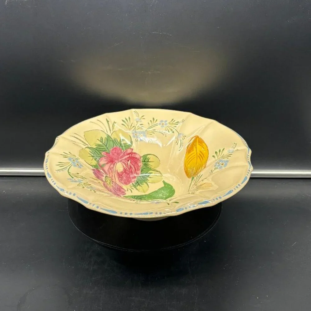 Vintage 1940 Bahl Potteries Nove Rose Sandela Ware Line Centerpiece Bowl 10" - Picture 9 of 10